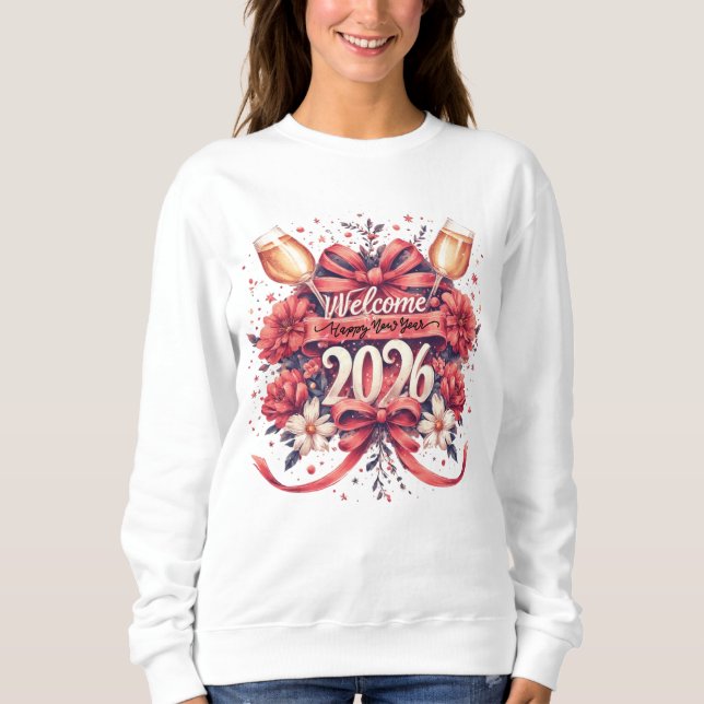Sweatshirt Conception de bienvenue Coquette 2026 pour la nouv (Devant)