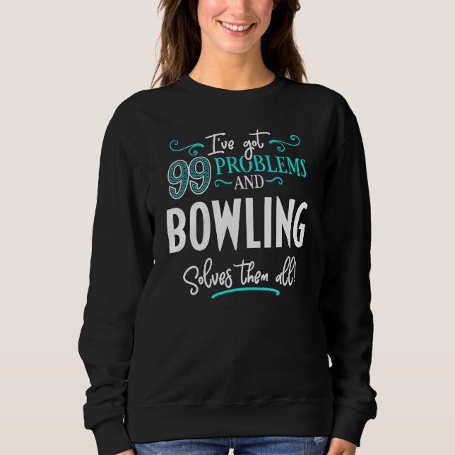 Sweatshirt Conception de Bowling - Bowling Résout Tout (Devant)