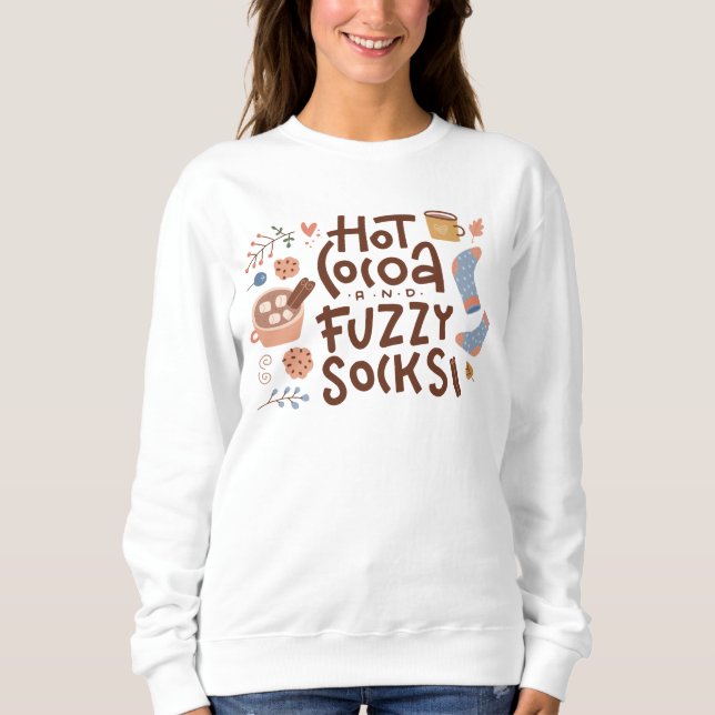 Sweatshirt Conception de cacao chaud et de chaussettes moelle (Devant)
