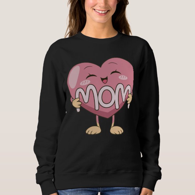 Sweatshirt Conception de câlin de coeur de maman Kawaii (Devant)
