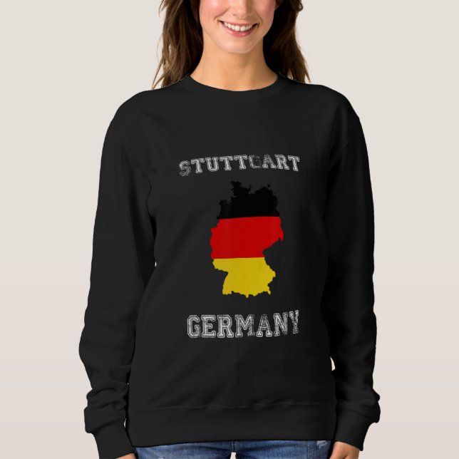 Sweatshirt Conception de carte de drapeau d'Allemagne vintage (Devant)