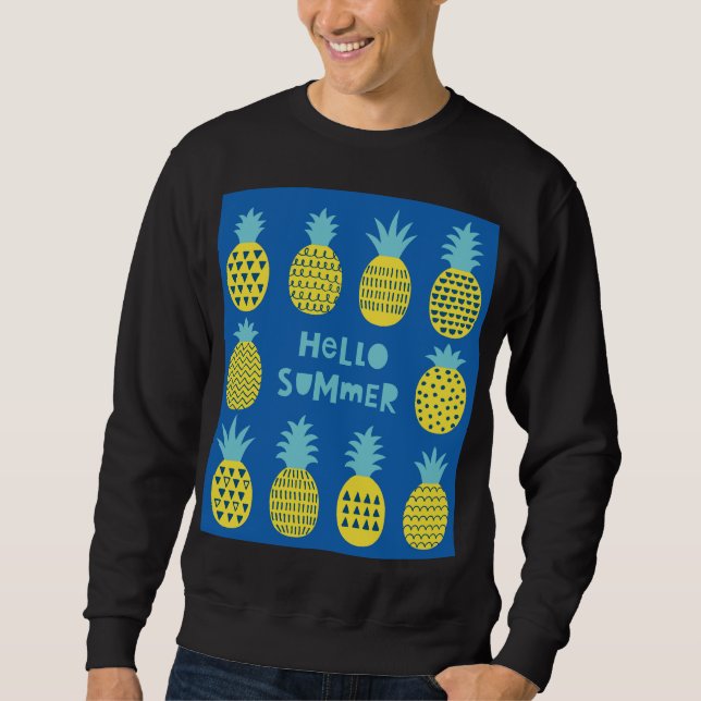 Sweatshirt Conception de carte Vintage ananas amusante (Devant)