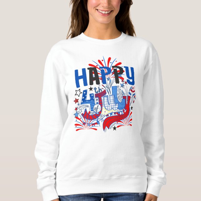 Sweatshirt Conception de célébration patriotique du 4 juillet (Devant)