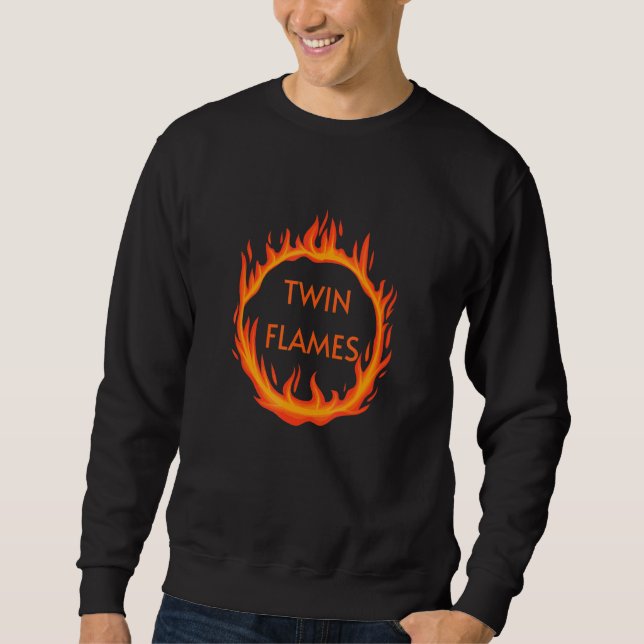 Sweatshirt Conception de cercle de feu de flammes jumelles (Devant)