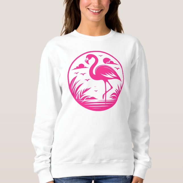 Sweatshirt Conception de cercle d'été flamant rose-68730 (Devant)