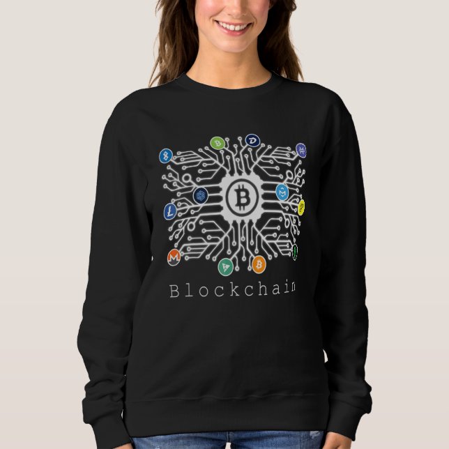 Sweatshirt Conception de chaîne de blocage numérique Crypto (Devant)