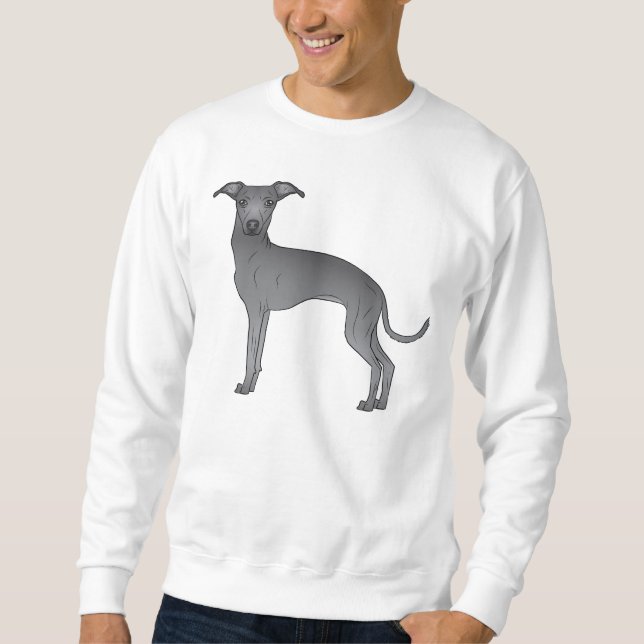 Sweatshirt Conception de chien de dessin animé mignon Greyhou (Devant)