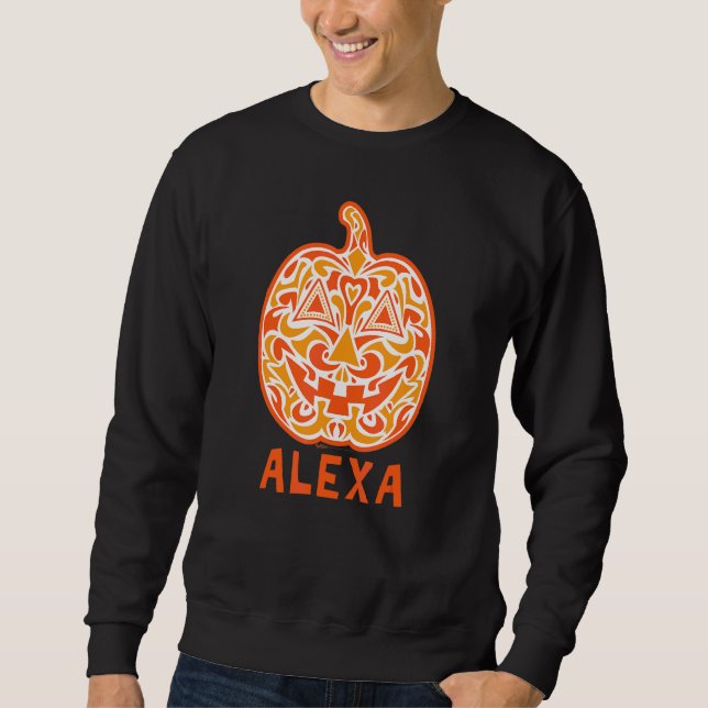 Sweatshirt Conception de crâne de sucre d'Halloween Alexa (Devant)