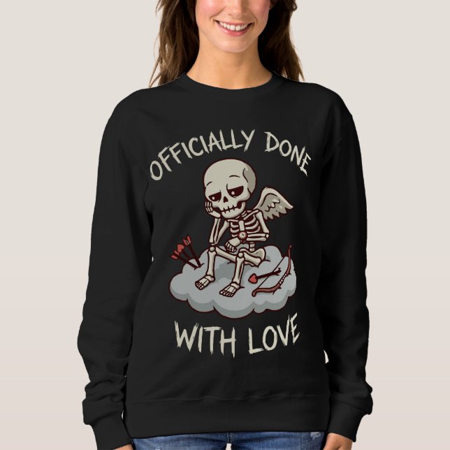 Sweatshirt Conception de Cupidon squelette officiellement fai (Devant)