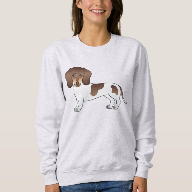 Sweatshirt Conception de Dachshund à poil court chocolat et b (Devant)
