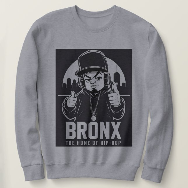 Sweatshirt Conception de dessin animé hip-hop du Bronx New Yo (Design devant)