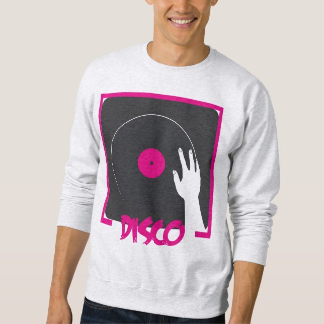 Sweatshirt Conception de disque vinyle Disco Rétro (Devant)