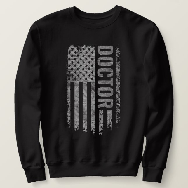 Sweatshirt Conception de docteur USA drapeau en détresse (Design devant)