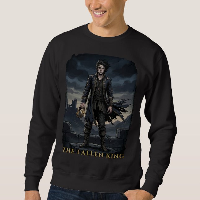 Sweatshirt Conception de fantasy sombre gothique du roi déchu (Devant)