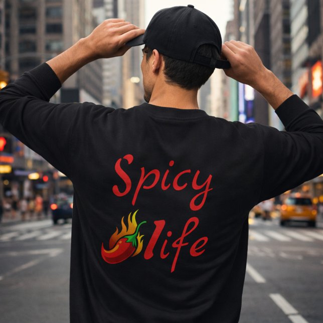 Sweatshirt Conception de Flamme de Chili de Vie Épicée Gras (Créateur téléchargé)