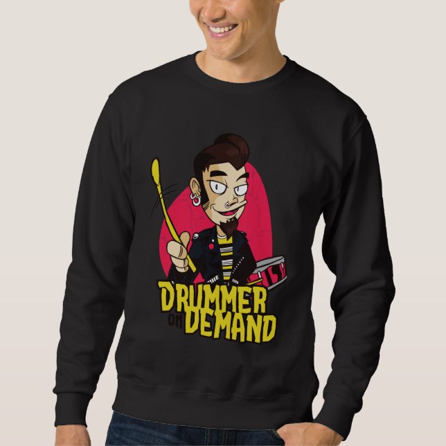 Sweatshirt Conception de gars batteur avec des baguettes de t (Devant)