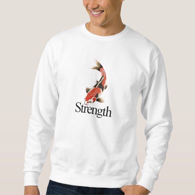 Sweatshirt Conception de Koi de force pour une confiance calm (Devant)