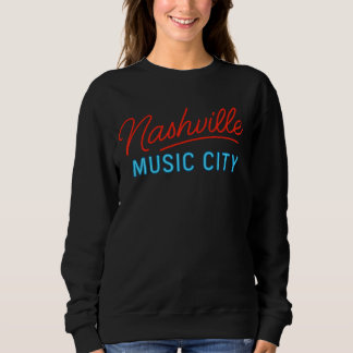 Sweatshirt Conception de l'enseigne au néon de Nashville Musi