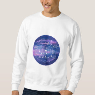 Sweatshirt Conception de lune de galaxie minimale Art esthé