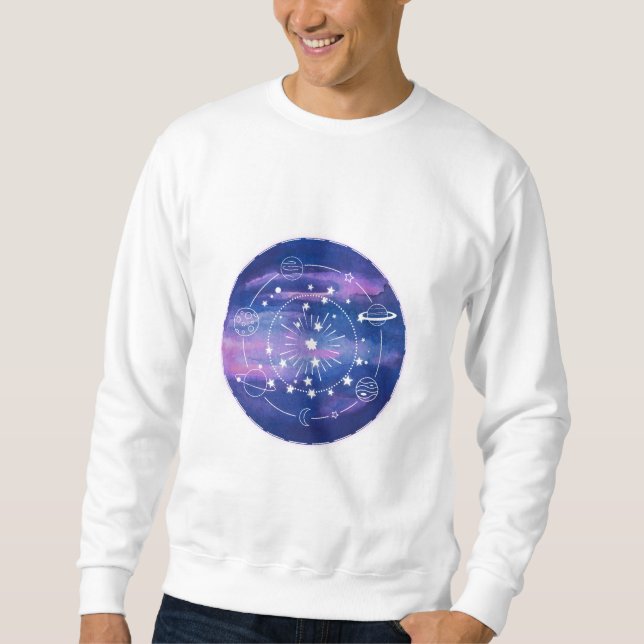 Sweatshirt Conception de lune de galaxie minimale | Art esthé (Devant)