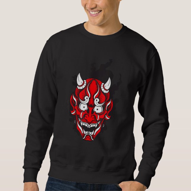 Sweatshirt Conception de Masque Démon Japonais Oni (Devant)