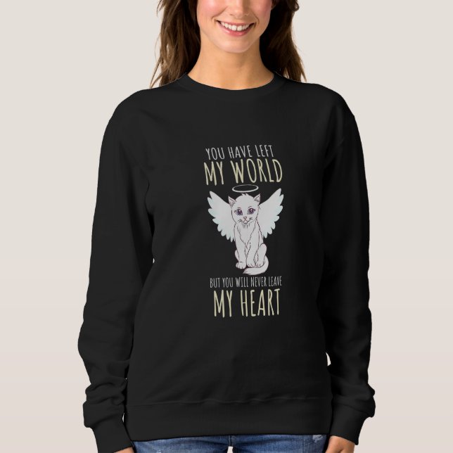 Sweatshirt Conception de mémorial pour chat Vous avez quitté  (Devant)