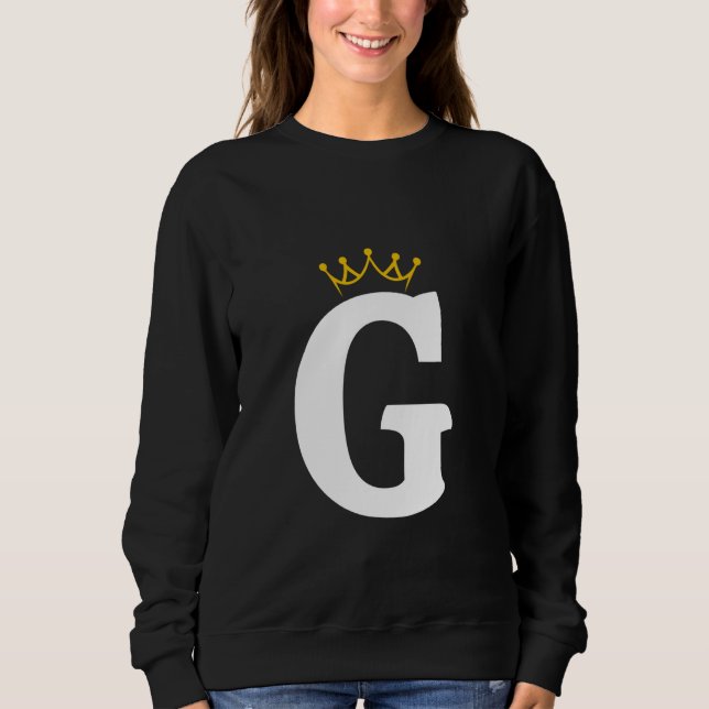 Sweatshirt Conception de monogramme avec lettre G couronnée (Devant)
