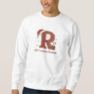 Sweatshirt Conception de monogramme de Noël avec la lettre R