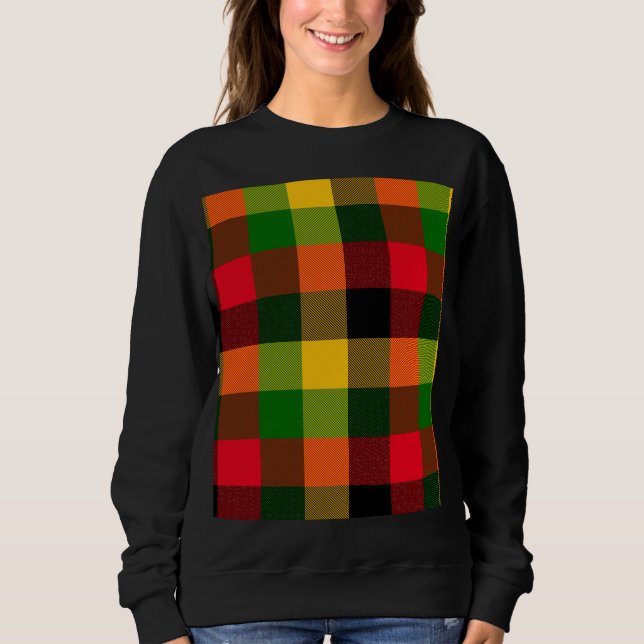 Sweatshirt Conception de motif à carreaux de couleurs africai (Devant)