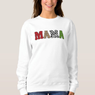 Sweatshirt Conception de motif à carreaux de Mama Noël