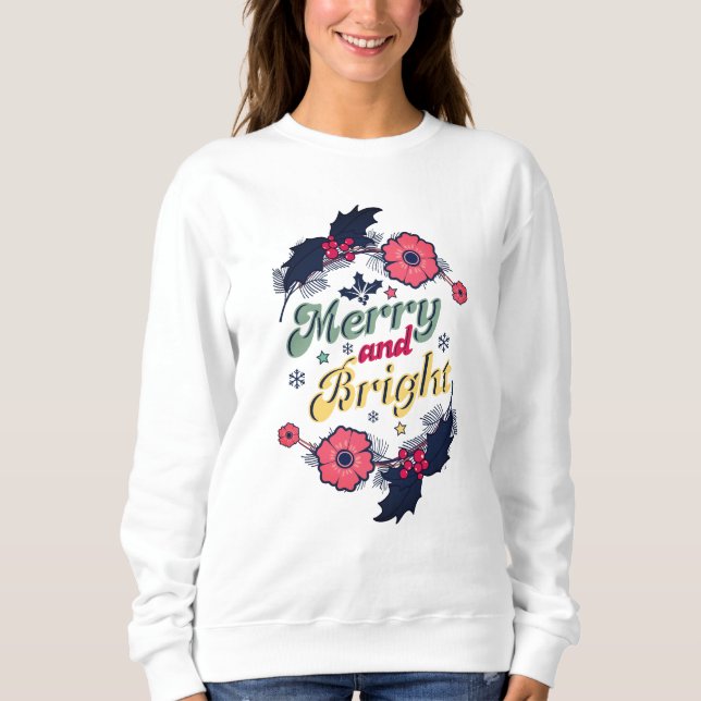 Sweatshirt Conception de Noël drôle et joyeuse (Devant)