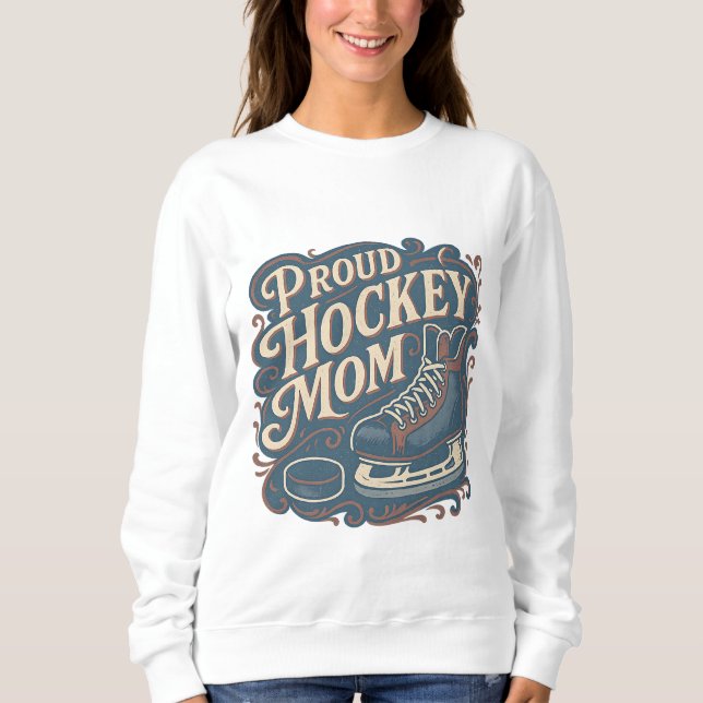 Sweatshirt Conception de patin à glace pour maman de hockey f (Devant)