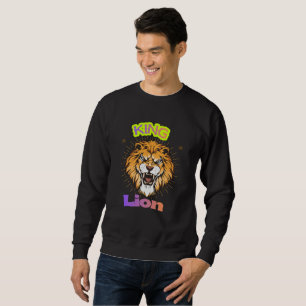 Sweatshirt Conception de portrait couronné du lion roi majest