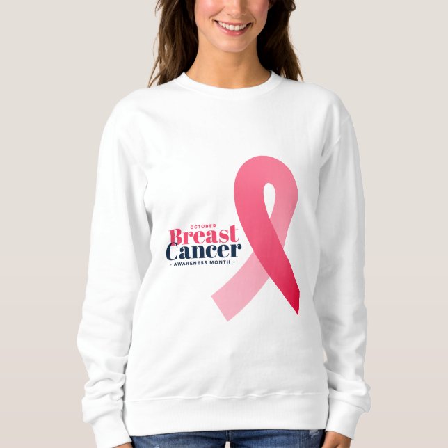 Sweatshirt Conception de ruban rose pour la sensibilisation a (Devant)