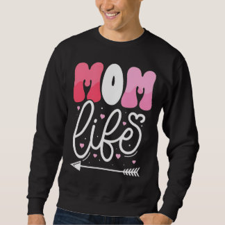 Sweatshirt Conception de script de vie de maman rose pastel é