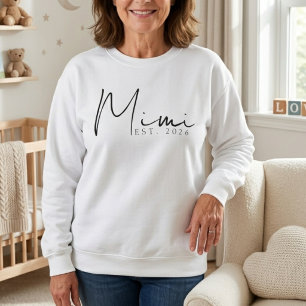 Sweatshirt Conception de script minimal année Mimi douce