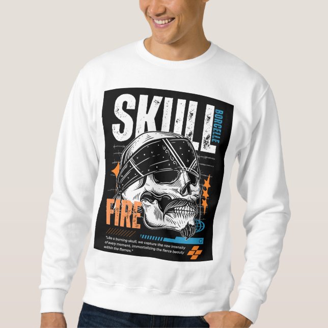 Sweatshirt Conception de T-Shirt Graphique Crâne Edgy (Devant)
