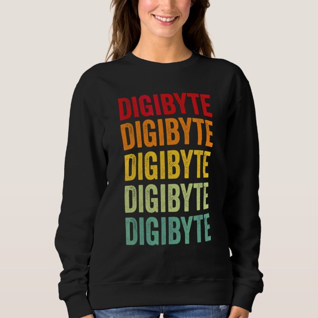 Sweatshirt Conception de texte arc-en-ciel Crypto Digibyte (Devant)