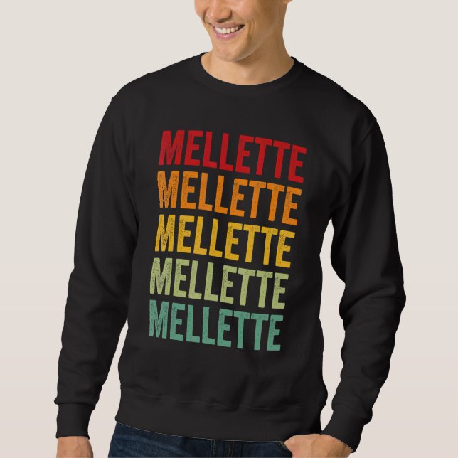 Sweatshirt Conception de texte arc-en-ciel du comté de Mellet (Devant)