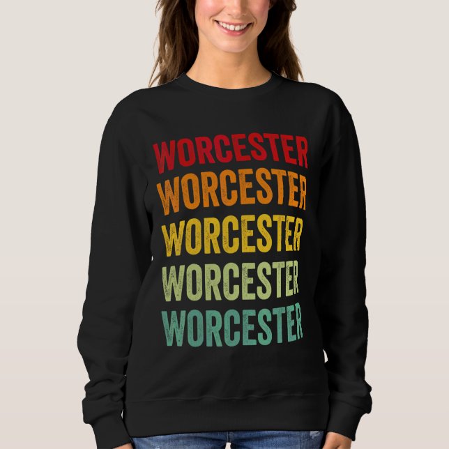 Sweatshirt Conception de texte arc-en-ciel du comté de Worces (Devant)