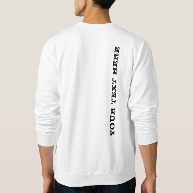 Sweatshirt Conception de texte arrière Modèle Homme Blanc Bas (Dos)