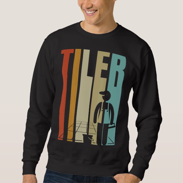 Sweatshirt Conception De Tiler Rétro Pour Homme Carrelage (Devant)