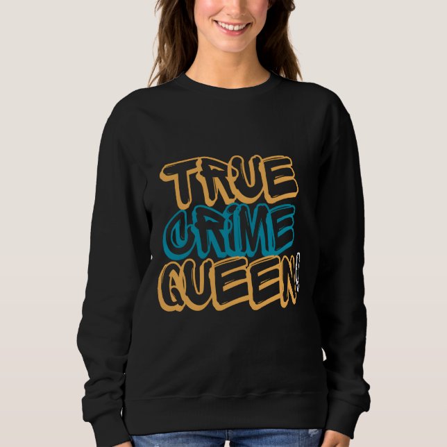 Sweatshirt Conception de typographie néon rétro de la Reine d (Devant)