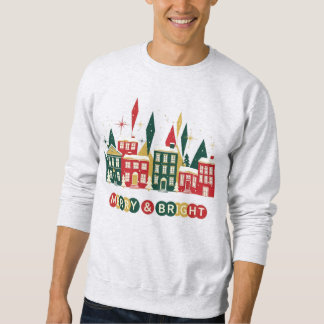 Sweatshirt Conception de village de Noël Merry & Bright