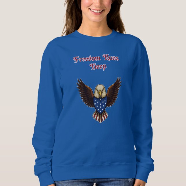 Sweatshirt Conception d'esprit patriotique américain de liber (Devant)