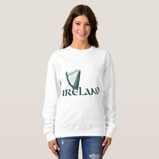 Sweatshirt Conception d'harpe de l'Irlande, harpe irlandaise (Devant entier)