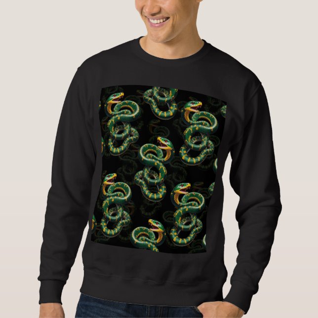 Sweatshirt Conception du Motif de serpent Arrière - plan noir (Devant)