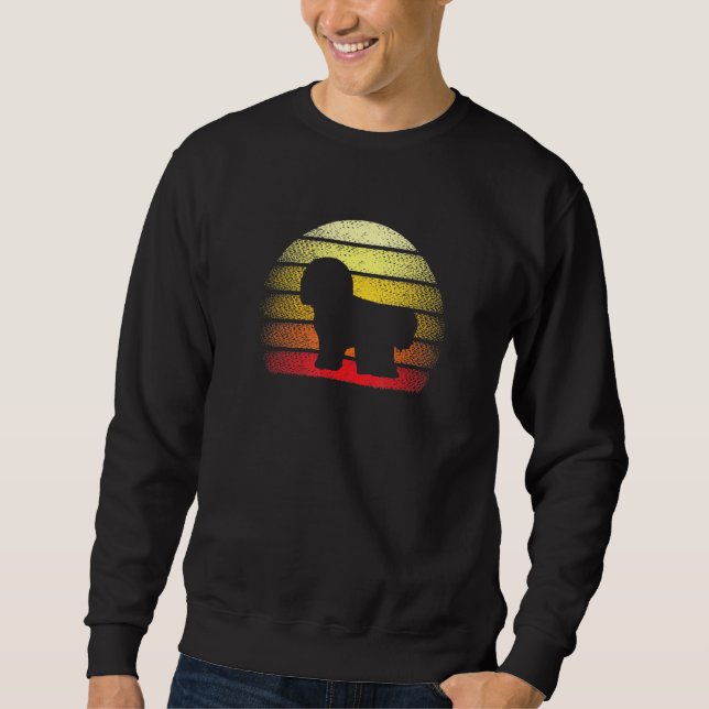 Sweatshirt Conception du thème Retro Sunset Bichon Frise Dog (Devant)