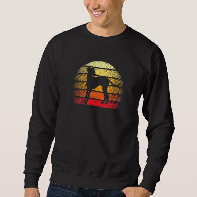 Sweatshirt Conception du thème Retro Sunset Italien Greyhound (Devant)