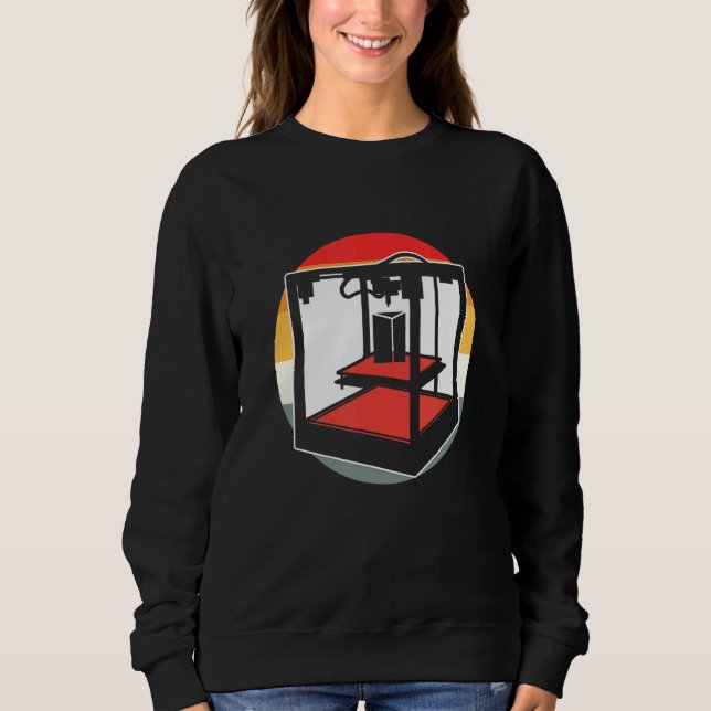 Sweatshirt Conception du ventilateur d'impression 3d rétro (Devant)